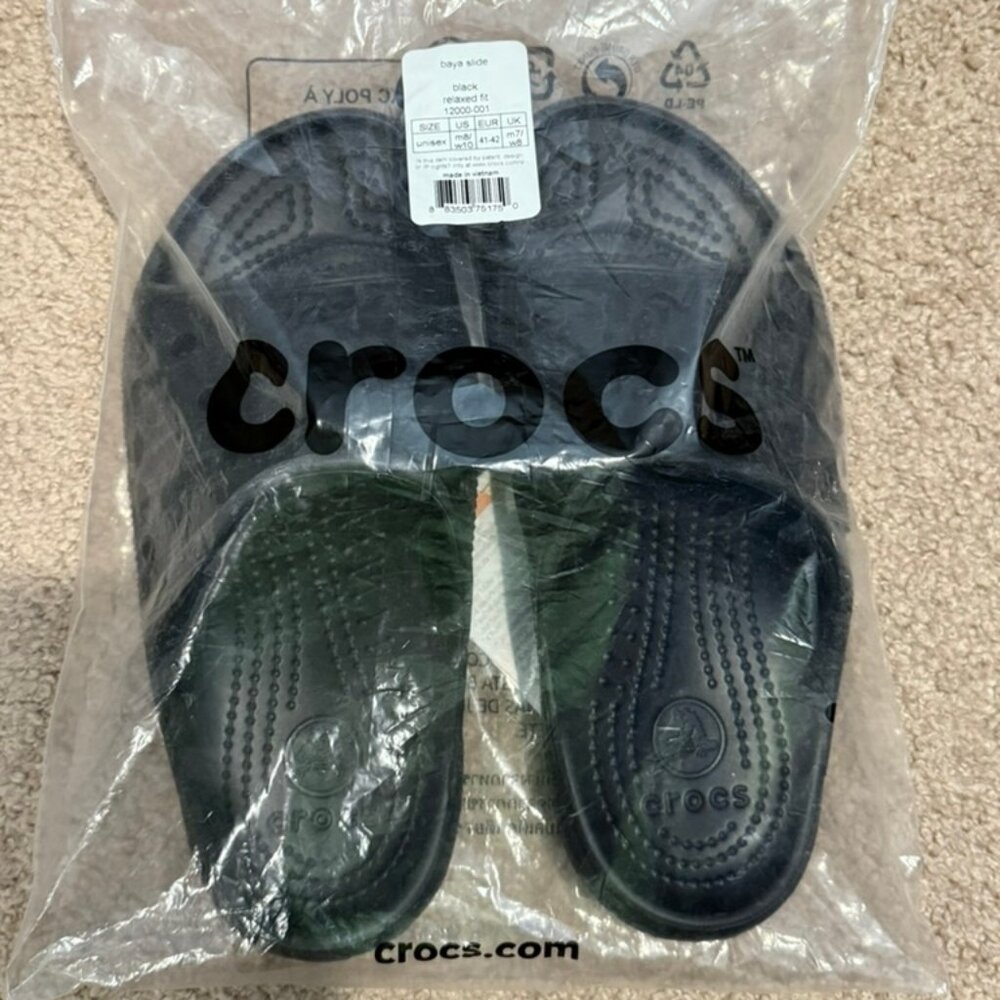 Crocs Baya Slide - Black - Men's 8 / Women's 10
